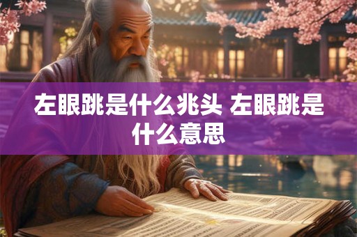 左眼跳是什么兆头 左眼跳是什么意思