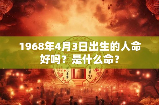 1968年4月3日出生的人命好吗？是什么命？