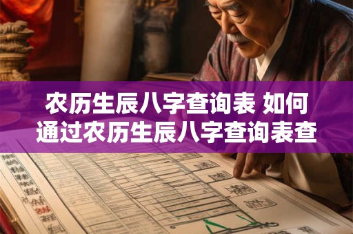 农历生辰八字查询表 如何通过农历生辰八字查询表查算命