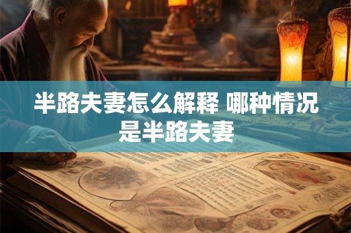 半路夫妻怎么解释 哪种情况是半路夫妻