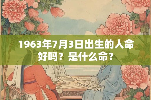 1963年7月3日出生的人命好吗？是什么命？