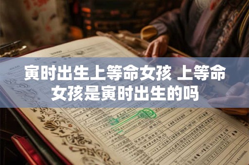 寅时出生上等命女孩 上等命女孩是寅时出生的吗