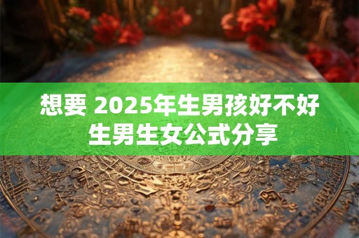 想要 2025年生男孩好不好 生男生女公式分享