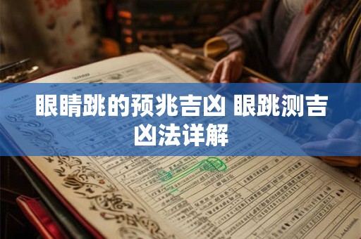 眼睛跳的预兆吉凶 眼跳测吉凶法详解
