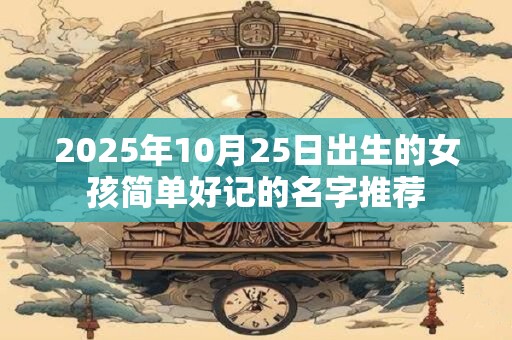 2025年10月25日出生的女孩简单好记的名字推荐