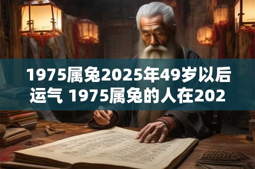 1975属兔2025年49岁以后运气 1975属兔的人在2025年之后的运势如何