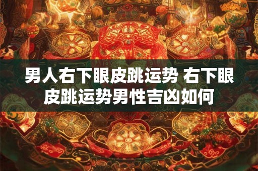 男人右下眼皮跳运势 右下眼皮跳运势男性吉凶如何