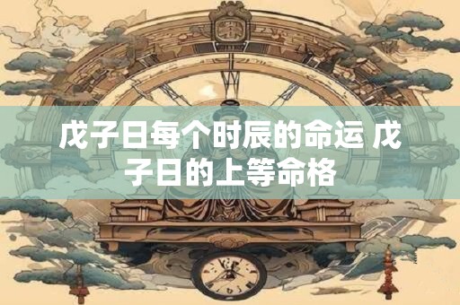 戊子日每个时辰的命运 戊子日的上等命格