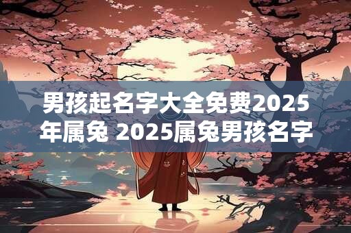 男孩起名字大全免费2025年属兔 2025属兔男孩名字大全哪些好听