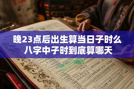 晚23点后出生算当日子时么 八字中子时到底算哪天