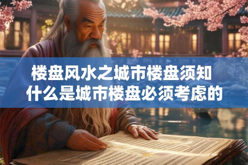 楼盘风水之城市楼盘须知 什么是城市楼盘必须考虑的风水问题