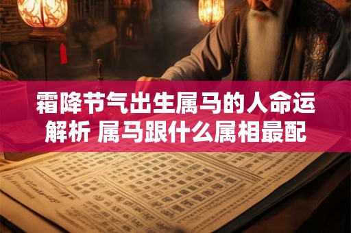 霜降节气出生属马的人命运解析 属马跟什么属相最配