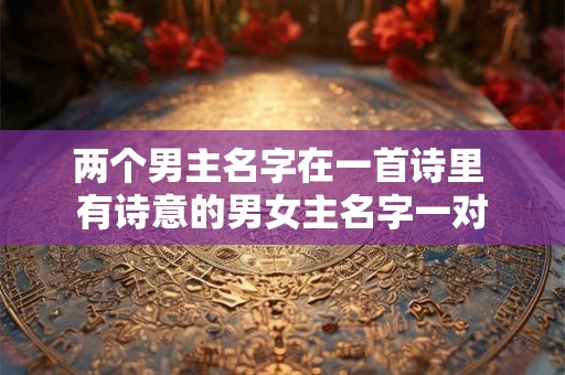 两个男主名字在一首诗里 有诗意的男女主名字一对