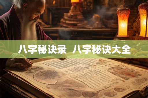 八字秘诀录  八字秘诀大全