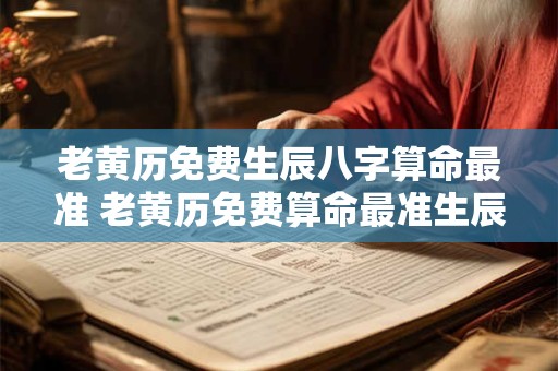 老黄历免费生辰八字算命最准 老黄历免费算命最准生辰八字能信吗
