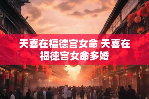 天喜在福德宫女命 天喜在福德宫女命多婚 天喜在福德宫女命 天喜在福德宫女命多婚