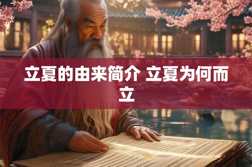 立夏的由来简介 立夏为何而立