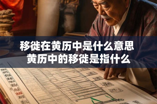 移徙在黄历中是什么意思 黄历中的移徙是指什么