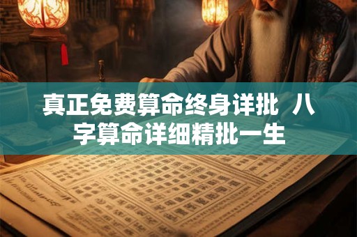 真正免费算命终身详批  八字算命详细精批一生 真正免费算命终身详批  八字算命详细精批一生