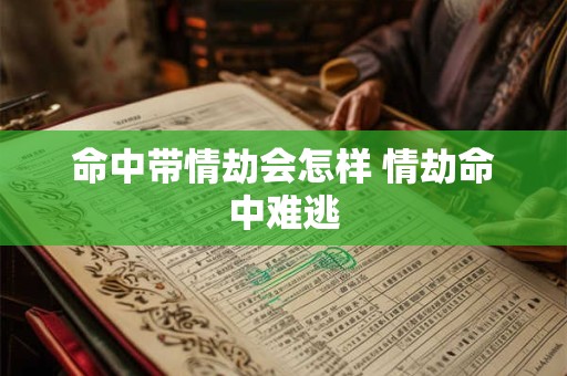 命中带情劫会怎样 情劫命中难逃