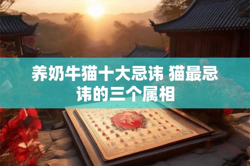 养奶牛猫十大忌讳 猫最忌讳的三个属相