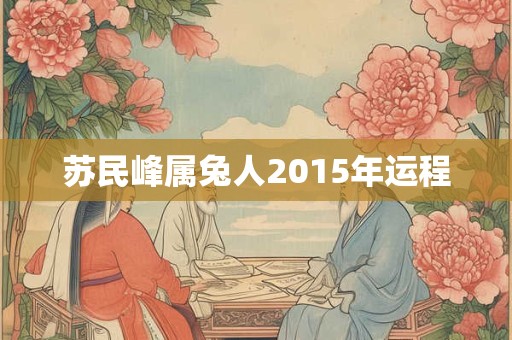 苏民峰属兔人2015年运程