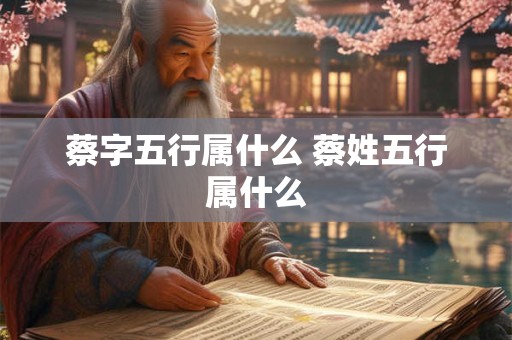 蔡字五行属什么 蔡姓五行属什么