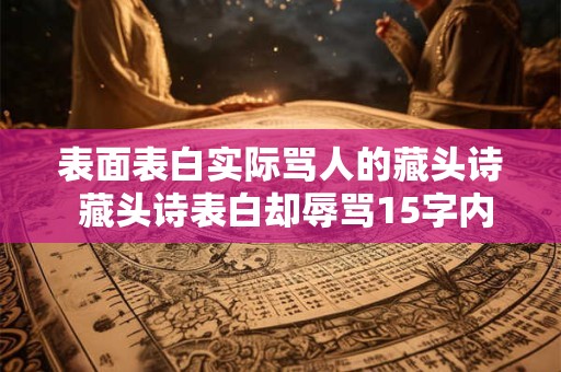 表面表白实际骂人的藏头诗 藏头诗表白却辱骂15字内如何解释