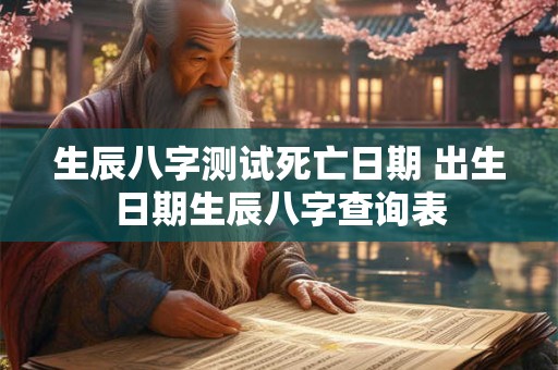 生辰八字测试死亡日期 出生日期生辰八字查询表