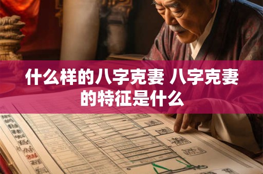 什么样的八字克妻 八字克妻的特征是什么