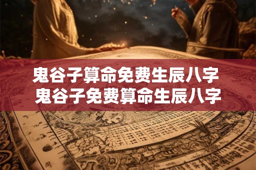 鬼谷子算命免费生辰八字 鬼谷子免费算命生辰八字