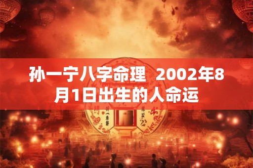 孙一宁八字命理  2002年8月1日出生的人命运