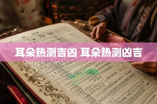 详细阅读:耳朵热测吉凶 耳朵热测凶吉 耳朵热测吉凶 耳朵热测凶吉