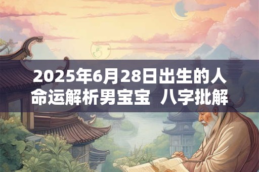 2025年6月28日出生的人命运解析男宝宝  八字批解