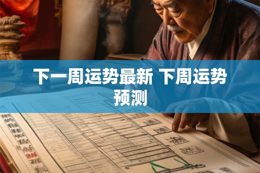 下一周运势最新 下周运势预测