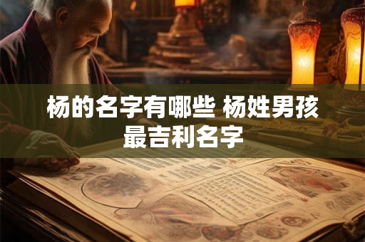 杨的名字有哪些 杨姓男孩最吉利名字