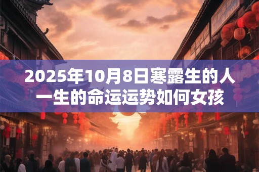 2025年10月8日寒露生的人一生的命运运势如何女孩 2025年10月8日寒露生的人一生的命运运势如何女孩