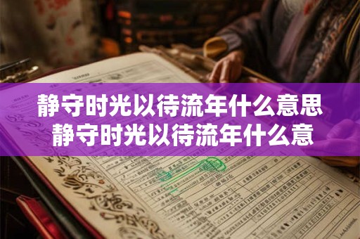 静守时光以待流年什么意思 静守时光以待流年什么意思