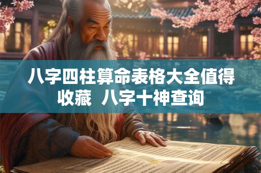 八字四柱算命表格大全值得收藏  八字十神查询