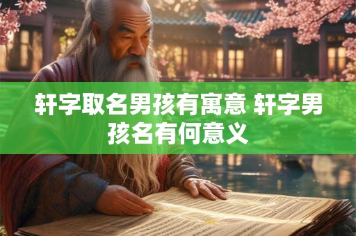 轩字取名男孩有寓意 轩字男孩名有何意义