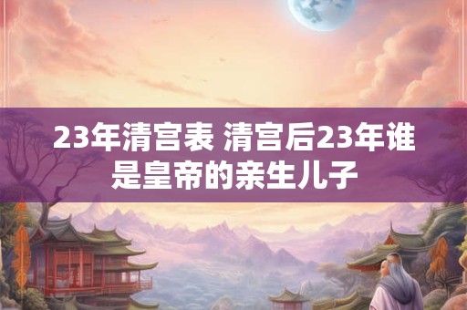 23年清宫表 清宫后23年谁是皇帝的亲生儿子