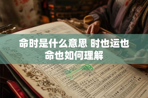 命时是什么意思 时也运也命也如何理解