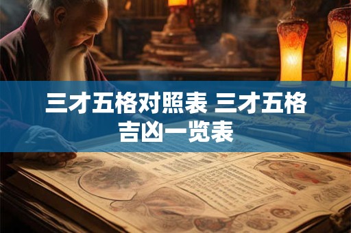 三才五格对照表 三才五格吉凶一览表