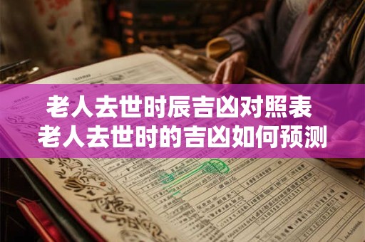 老人去世时辰吉凶对照表 老人去世时的吉凶如何预测