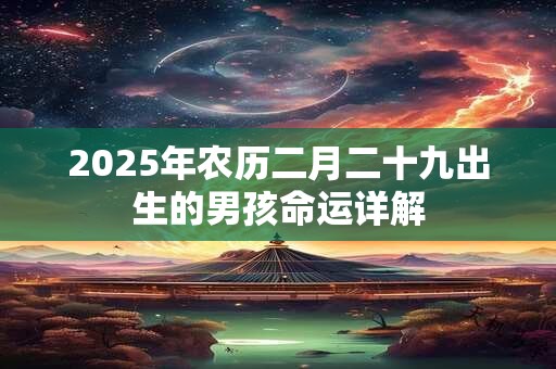2025年农历二月二十九出生的男孩命运详解