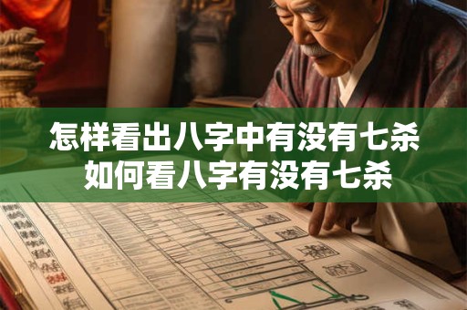 怎样看出八字中有没有七杀 如何看八字有没有七杀