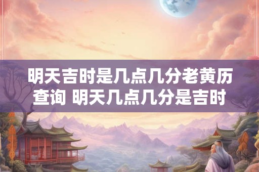 明天吉时是几点几分老黄历查询 明天几点几分是吉时老黄历查询