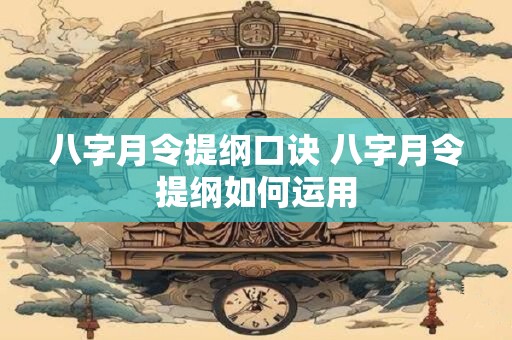八字月令提纲口诀 八字月令提纲如何运用