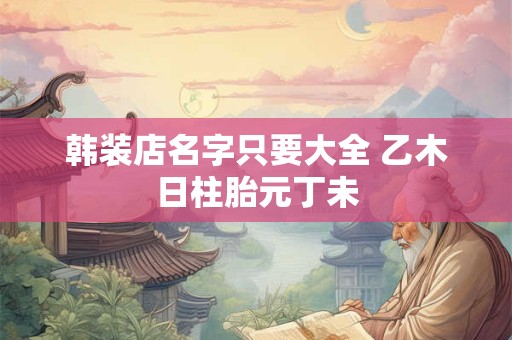 韩装店名字只要大全 乙木日柱胎元丁未