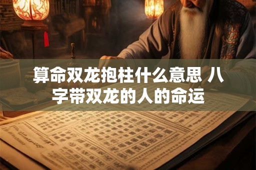 算命双龙抱柱什么意思 八字带双龙的人的命运 算命双龙抱柱什么意思 八字带双龙的人的命运